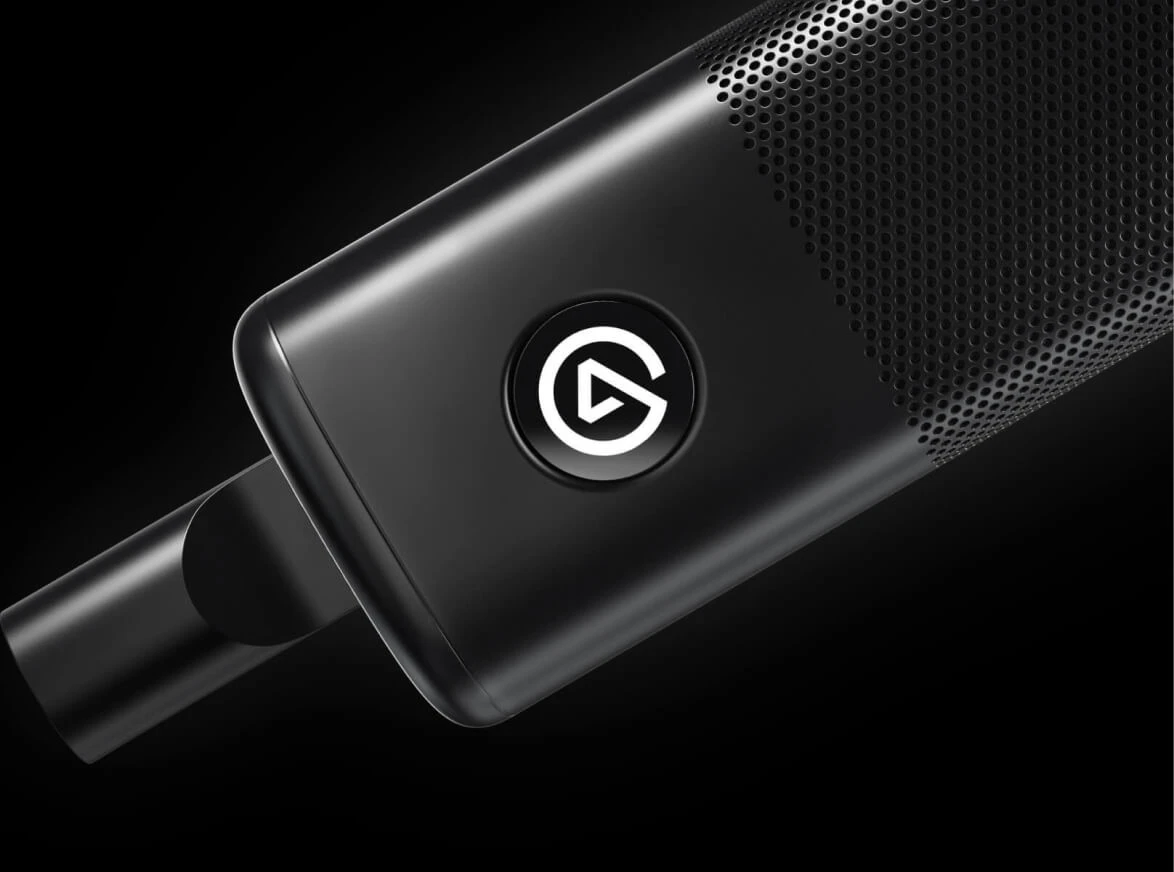 Adjustable Elgato logo on Wave DX microphone