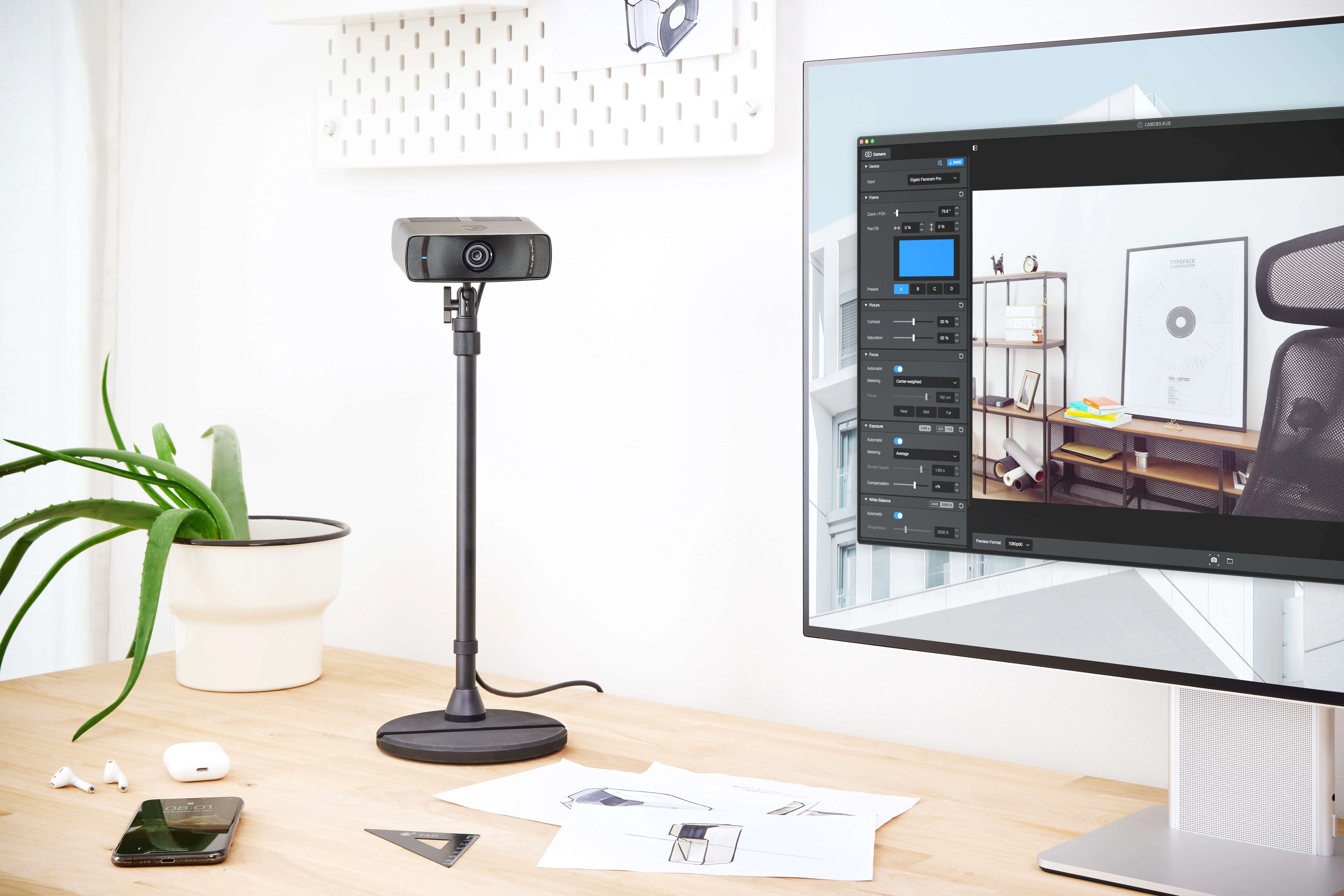 Webカメラ elgato Facecam Pro 4K60 10WAB9901 Facecam Pro | World's First 4K 60FPS Webcam | Elgato