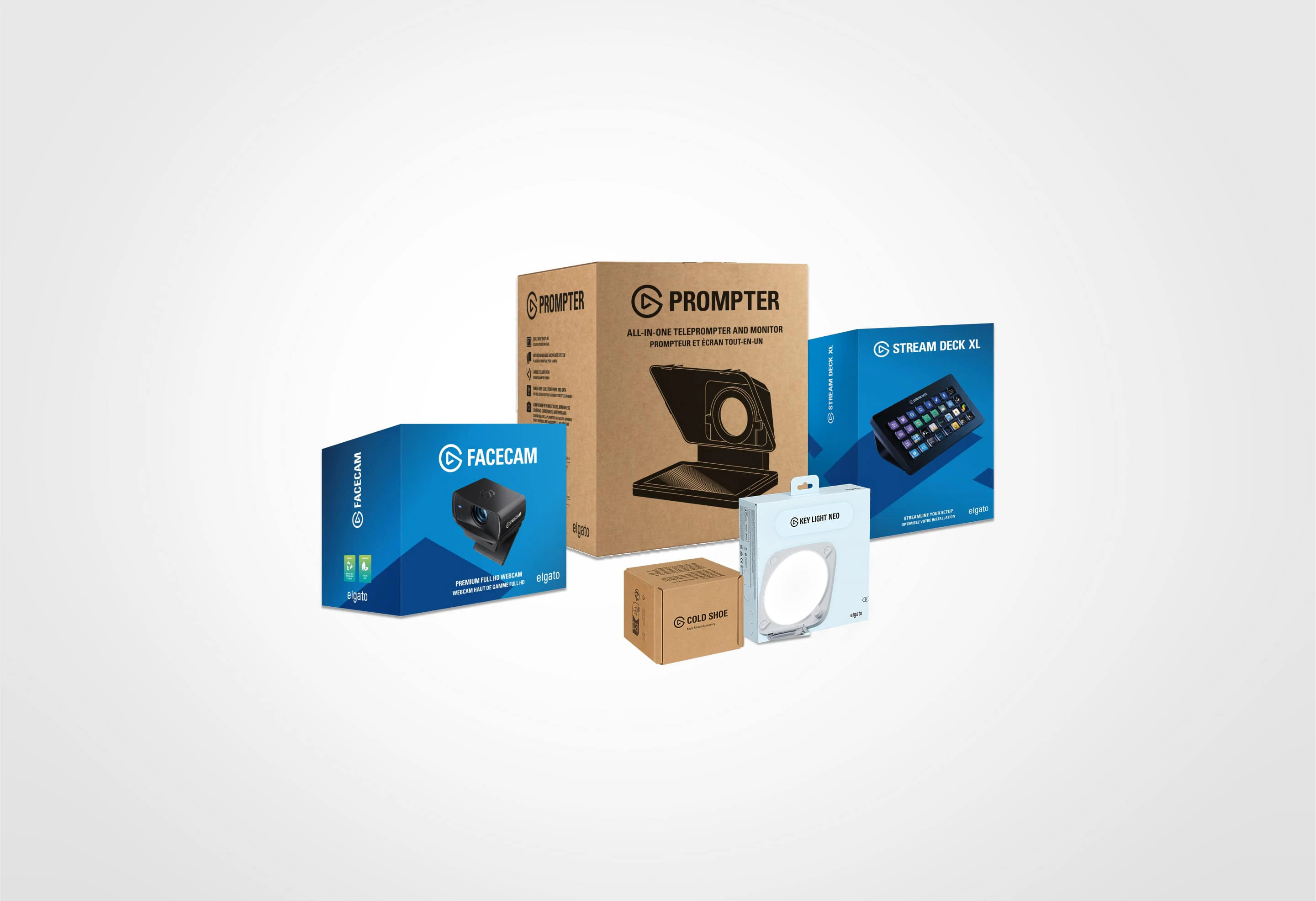 Prompter 1080p Bundle XL + Key Light Neo (White, without Monitor Mount)