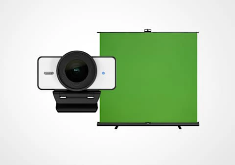 Facecam 4K (White) and Green Screen XL Bundle