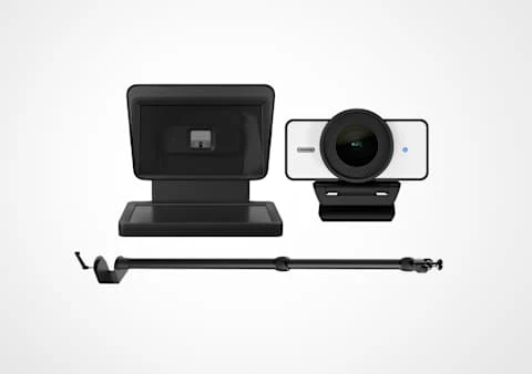 Facecam 4K (White), Prompter and Master Mount L Bundle